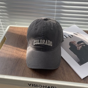 Của phụ nữ màu xám cổ điển rửa Duckbill Mũ bóng chày hợp thời trang giảm béo sâu vương miện rộng vành cho mặt trời bảo vệ kích thước lớn cho mùa xuân - Product Image 6