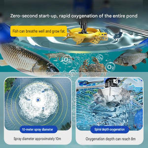 Aérateur de bassin à poissons à 3 hélices flottantes, haute puissance 220V, pompe à oxygène pour aquaculture, machine d'aération pour bassin domestique et agricole - Product Image 3