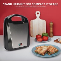 Gaufrier et Machine à Beignets Antiadhésifs Personnalisés 1200W, Gril à Panini Électrique, Machine à Sandwich Triangle 4 Tranches pour le Petit Déjeuner