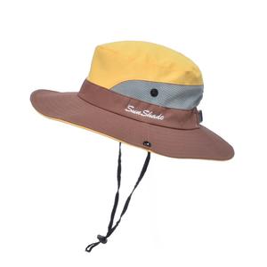 Sombrero <span class=keywords><strong>de</strong></span> pescador con <span class=keywords><strong>cola</strong></span> <span class=keywords><strong>de</strong></span> <span class=keywords><strong>caballo</strong></span> para niños, sombrilla con agujero, protector solar, para jugar al sol, ala ancha, costura <span class=keywords><strong>de</strong></span> Color, informal, para verano - Product Image 4