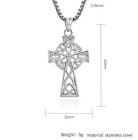 Mode Nordique Viking Celtique Triangle Noeud Croix Collier En Acier Inoxydable Croix Celtique Pendentif Collier