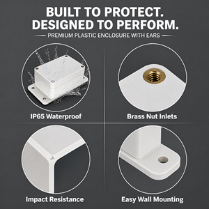 Petite boîte de jonction en ABS IP65, boîtier électrique étanche avec vis et presse-joints inclus pour utilisation extérieure, pour carte de circuit imprimé - Product Image 4