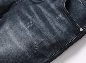 Black <span class=keywords><strong>Cat</strong></span> Beard Jeans rectos de cinco puntos para <span class=keywords><strong>hombre</strong></span> para verano Stonewashed High Street Hip Hop Style Utility Streetwear de punto - Product Image 4