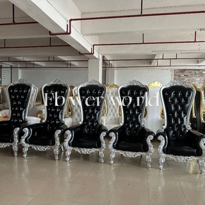 Silla Trono Dorada de Lujo con Respaldo Alto Tamaño <span class=keywords><strong>Queen</strong></span> King Diseño Moderno para Hotel Banquete Fiesta de Boda Muebles de Sala - Product Image 3