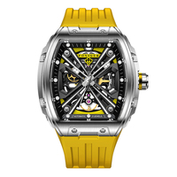 Montre mécanique PONIGER P6.17 à remontage automatique, longue réserve de marche, cadran couleur canon, aiguilles lumineuses, bracelet en caoutchouc