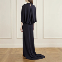 Robe de soirée élégante en soie pour femmes, robe cintrée à la taille plissée, robe de soirée formelle de luxe