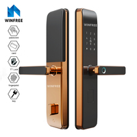 Cerradura Inteligente para Puerta de Madera con Control por Aplicación TT Lock, Huella Dactilar y Código, para Seguridad Electrónica del Hogar