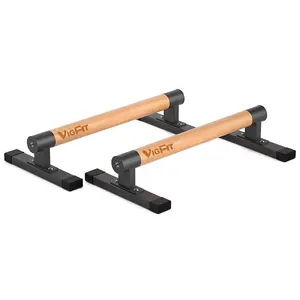VIGFIT Wood Parallettes Bars Push Up Bar Stand Anti-slip Handstand Bars