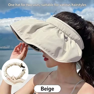 Visière de soleil pliable en polyester respirant de haute qualité, anti-UV, avec logo personnalisé pour le sport et le cyclisme en été - Product Image 3