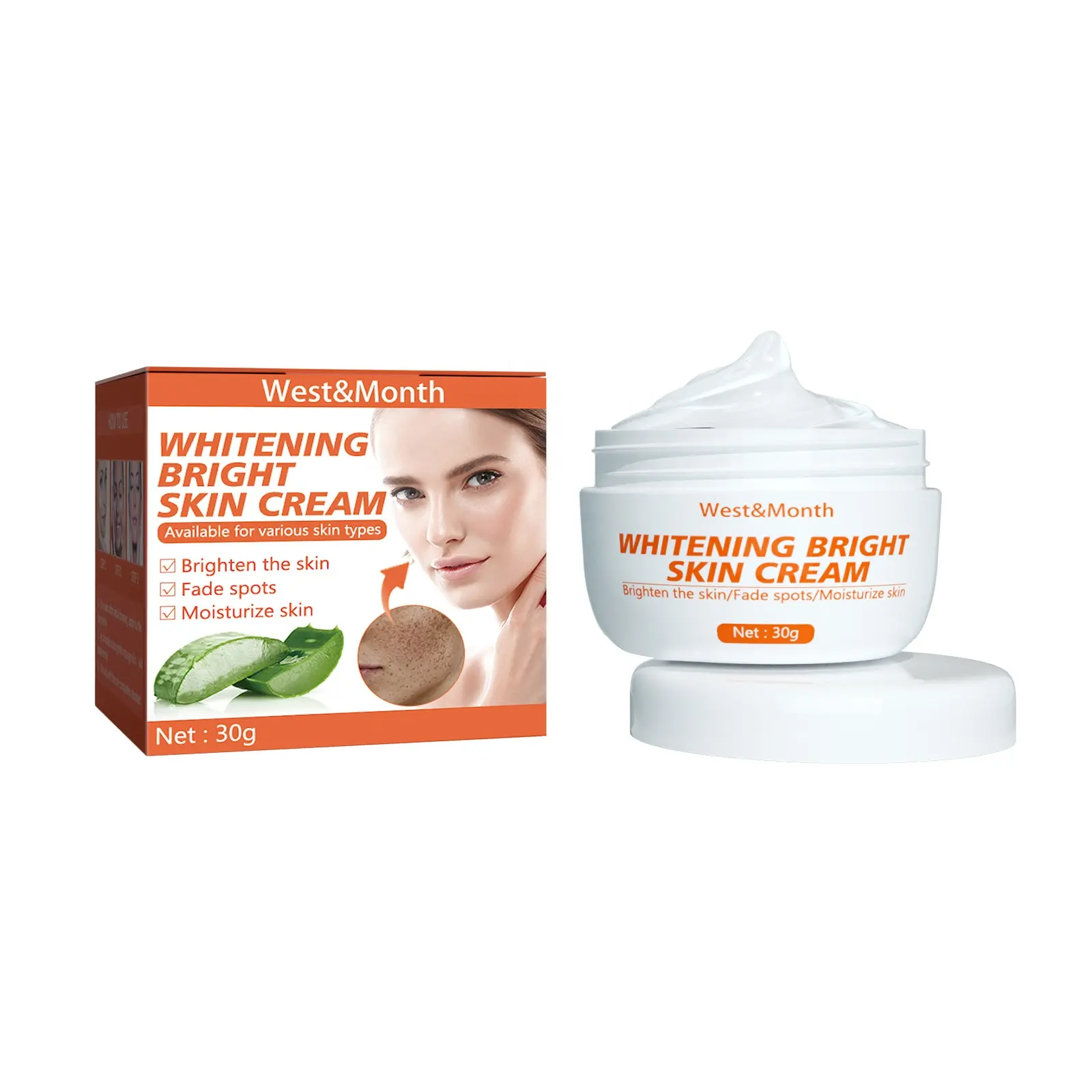 Fabricant de cosmétiques de beauté à l'acide hyaluronique crème pour le visage blanche crèmes blanchissantes pour la peau