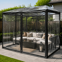 Bâche en PVC transparent avec bords renforcés et œillets pour l'abri de terrasse, la pergola et la protection extérieure