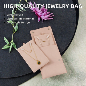 Pochette à bijoux en microfibre de haute qualité avec logo personnalisé, sac d'emballage pour colliers, pochette pour bijoux - Product Image 2