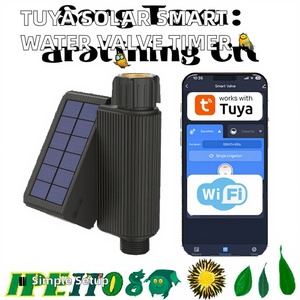 New Released Tuya Solar Smart <b>Water</b> Valve for Home Garden with Intelligent Timer <b>Flow</b> <b>Meter</b> Easy Installation ABS Material - Product Image 2