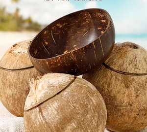 Tazón Artesanal Hecho a Mano con Cáscara de Coco Natural y Base Alta |   Tazón Biodegradable Premium para Yogur y Ensalada de Frutas - Product Image 5