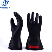 Gants diélectriques en caoutchouc de 14 pouces, protection contre les chocs électriques 1000V AC, classe 0, gants isolés contre les tensions