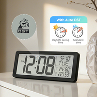 Grande station météo numérique avec horloge, affichage multi-écrans, température et humidité sans fil, intérieur et extérieur avec capteur externe