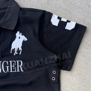 맞춤 고품질 캐주얼 코튼 통기성 폴로 셔츠 남성용 칼라 니트 자수 남성 럭비 골프 폴로 티셔츠 - Product Image 2