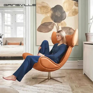 गेनविले आधुनिक स्विवेल लाउंज चेयर इटैलियन डिजाइन चमड़े के घूर्णन उच्चारण कुर्सी लिविंग रूम आरामदायक अवकाश कुर्सी - Product Image 1