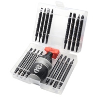 Jeu de tournevis à cliquet multifonction Powerlift, finition oxyde noir, format de poche, réparation domestique, double usage, mini télescopique, bricolage