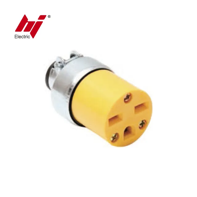 Standaard Vermelde 3-Pins 6-15r Vrouwelijke Connector Met Recht Blad