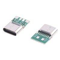 Connecteur femelle USB Type-C pour carte PCB, 6 broches, double résistance de rappel 5,1 kΩ, protocole de charge rapide PD, câble C-C, charge rapide