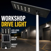 Lámpara Solar para Calle Todo en Uno de 500W, Panel de Silicio Monocristalino, Batería de 90AH, Cuatro LED de Cristal, Lente de PC, Fotocélula, Temporizador Manual, IP66