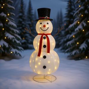 Pupazzo di Neve Natalizio LED di Lusso in Tessuto, 6 Piedi, Illuminazione Decorativa per Esterni, Decorazione Festiva - Product Image 2