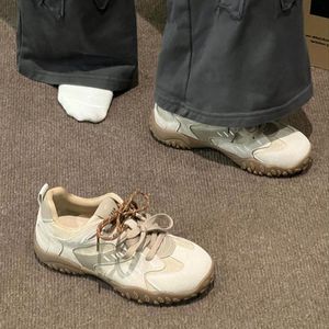 Zapatos de mujer con doble cordón para caminar, antideslizantes, con plataforma, para uso diario, informales, cómodos para caminar al aire libre. - Product Image 1