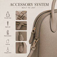 Collection de sacs à main en cuir de luxe pour femmes, marque privée OEM, pour le travail et la vie quotidienne, avec logo personnalisé, options de matériaux et de couleurs