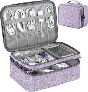 Free Sample Custom Portable New Cord Usb Cable Wire Organizer Pouch Travel Cable Eva <b>Bag</b> for Electronic - Product Image 3