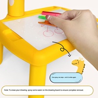 Table de projection pour enfants Girafe Mignonne, Tableau de dessin effaçable, Jouet éducatif avec 3 diapositives et 24 motifs