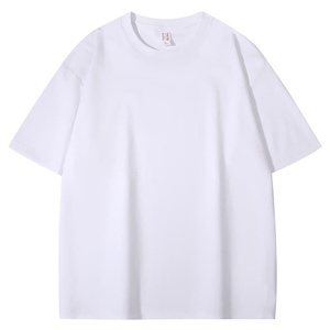 热销 220gsm 定制 DTG 印花徽标男女通用空白 T 恤短袖圆领公司团队服促销 T 恤员工制服 - Product Image 1