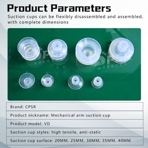 CPSR VD 25-50mm Ventosa de Vacío de Silicona de Alta Temperatura, Conexiones Neumáticas, 0.024kg, Fabricado en China para Automatización de Brazos Mecánicos - Product Image 4