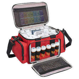 Sac de rangement pour médicaments avec petite pochette portable, organisateur de flacons de médicaments vide avec bandoulière, trousse de premiers secours pour la maison - Product Image 1