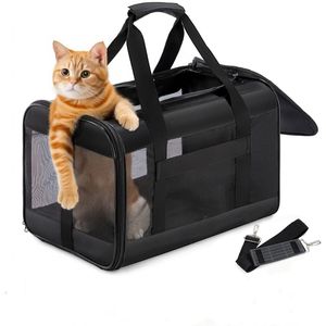 Katlanabilir havayolu onaylaması seyahat örgü taşıma evcil kediler taşıyıcı tutamak Tote çanta sırt çantası - Product Image 1