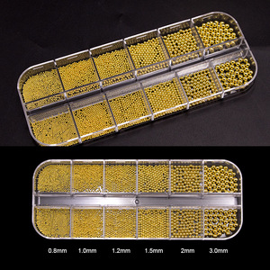 Perles de caviar 3D de tailles variées pour nail art, 12 compartiments, breloques métalliques or et argent, mini décorations rondes en cristal DIY, accessoires de manucure - Product Image 2