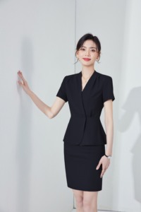 Traje <span class=keywords><strong>de</strong></span> <span class=keywords><strong>oficina</strong></span> <span class=keywords><strong>de</strong></span> manga corta para mujer, uniforme <span class=keywords><strong>de</strong></span> trabajo profesional para gerente <span class=keywords><strong>de</strong></span> Hotel, recepcionista <span class=keywords><strong>de</strong></span> recepción, ropa <span class=keywords><strong>de</strong></span> trabajo - Product Image 6