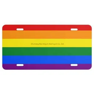 Fabrik liefern hochwertige LGBT Regenbogen Homosexuell Stolz billige Aluminium Autoken zeichen