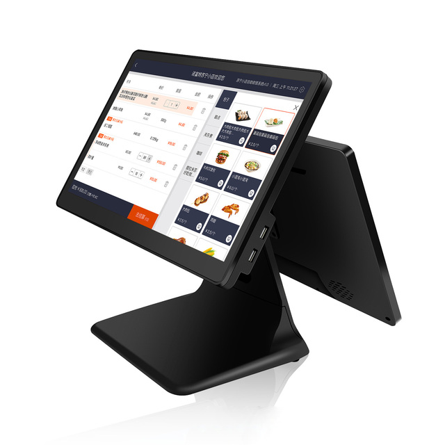 Windows Pos Systems Dual Touch Screen All in One Cash Register Machine Customer Display Terminal for Retail Restaurant