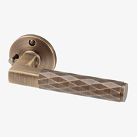 Poignée de porte en laiton antique Maxery, levier à découpe diamantée, ensemble de quincaillerie de luxe vintage pour salle de bain et chambre à coucher, décoration intérieure
