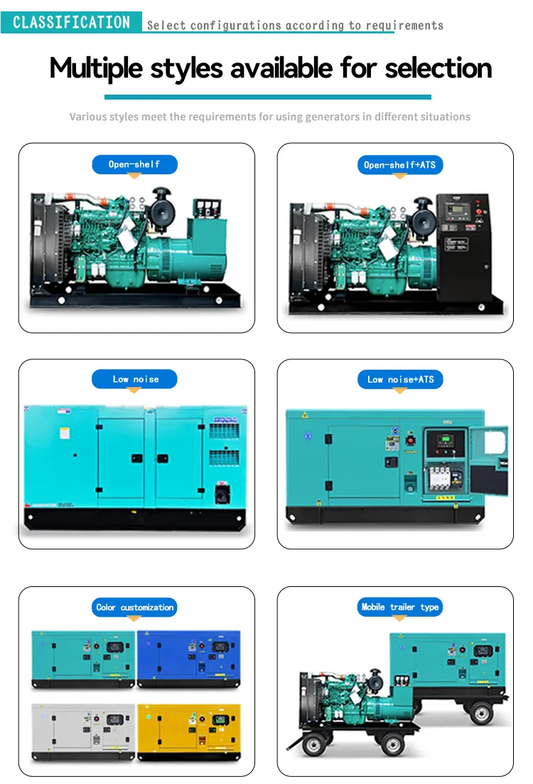 발전기 디젤 20kva 25kva 50kw 60kw 100kw 발전기 세트 3 단계