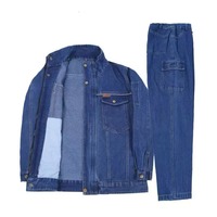 Combinaison de travail en denim épaissi personnalisée, anti-brûlure, ignifuge, réfléchissante, respirante, unisexe, pour soudeurs