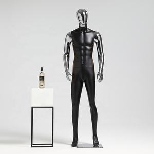 Реалистичный черный манекен из стекловолокна с хромированным лицом, мускулистая мужская модель для всего тела, модель для взрослых, стиль - Product Image 5
