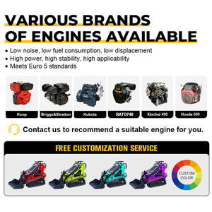 Moins cher EPA EURO5 roue/piste petit jardin Skid Steer seau Mini chargeur support sur Skid Steer avec seau - Product Image 4