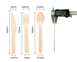 Fábrica Custom Colher De Madeira Descartável Conjunto com Faca Garfo Colher Utensílios De Cozinha Ecológicos Amostra Grátis - Product Image 4