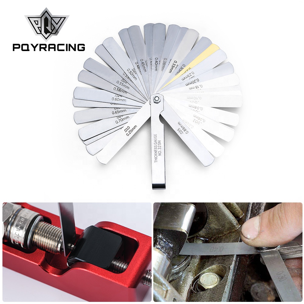 Щуп с 32 лезвиями, двойное считывание, комбинированный инструмент для измерения зазора, набор щупов для ширины/толщины зазора 0,04-0,88 мм