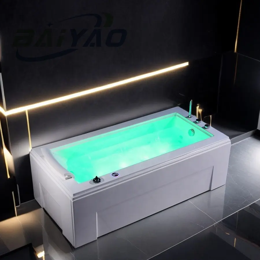 Baiyao banyo fabrika lüks beyaz akıllı jakuzi masaj küveti kabarcık ozon kapalı