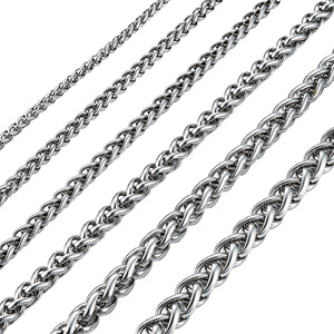Collana Lunga Intrecciata Spiga Keel da 2mm 3mm in Acciaio Inossidabile Placcato Oro 14K, Resistente all'Ossidazione e Impermeabile, per <span class=keywords><strong>Uomo</strong></span> e Donna - Product Image 2