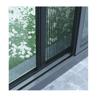 Fenêtre coulissante de villa incassable avec verre à faible émissivité Fenêtre coulissante en verre trempé à double vitrage avec gril et moustiquaire