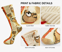 Chaussettes de sport personnalisées OEM pour adultes, automne, sans coutures, respirantes, séchage rapide, absorbantes, résistantes aux déchirures, imprimées numériquement